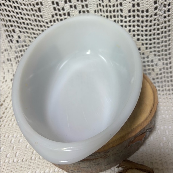 Vintage “Glassbake #235” 1 qt. Oval MCM Green Patterned Glass Dish/Bow/ - Picture 9 of 10